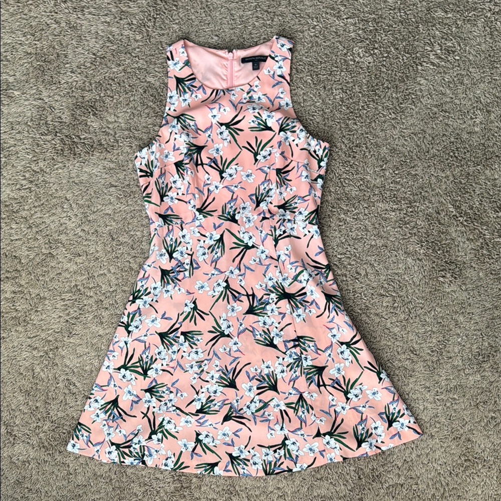 Banana Republic Pink and White Halter Sundress